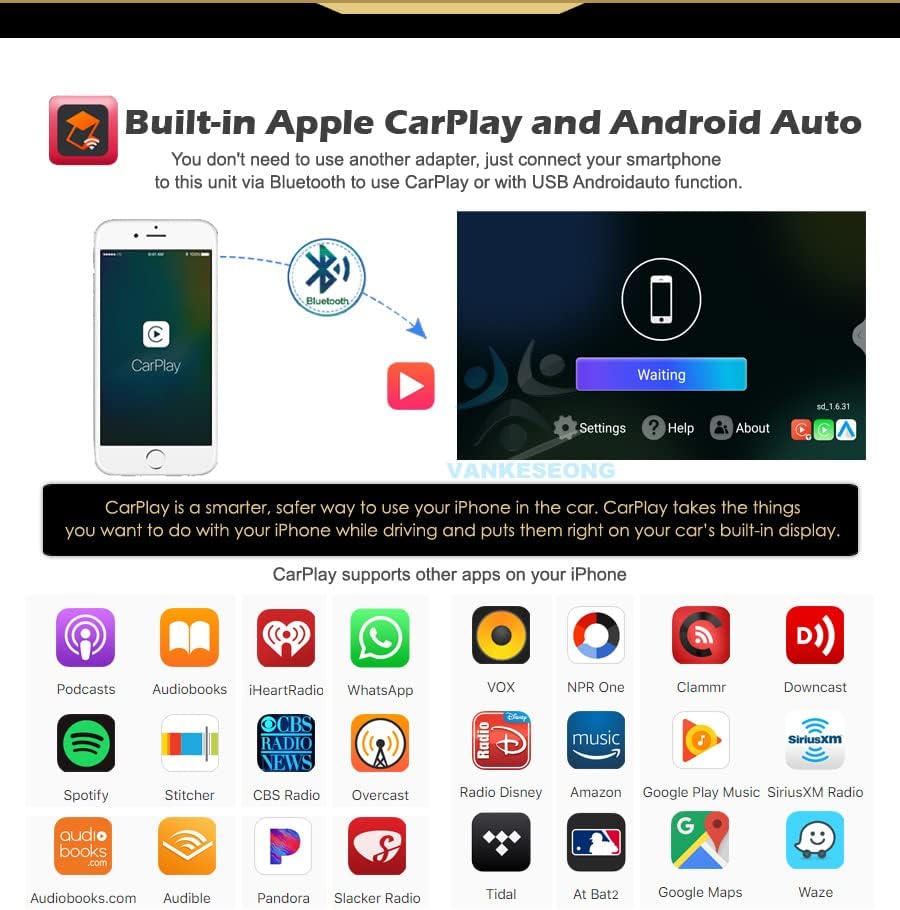 Automobil Stereo Carplay Android Auto, 9 Android 10 glavna jedinica Bluetooth za Ford Focus 2012 - 2017 Audio Video Player,