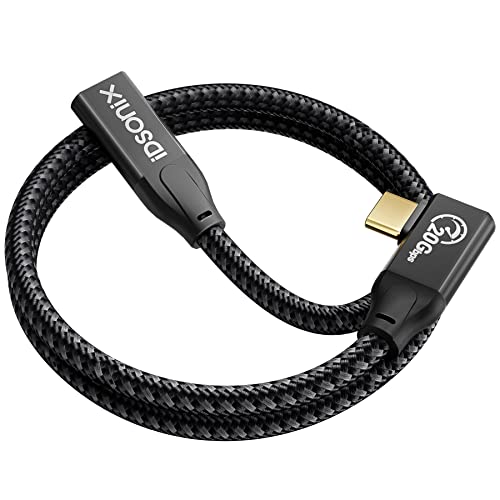 Idsonix USB C Extension kabel - Desni kut 1,6ft USB C kabel za produženje kabela za produženje 20Gbps USB 3,2 GEN2X2/4K@60Hz/100W