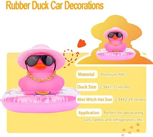 Mumyer ružičasta automobilska patka, slatka patka ukrasi automobila patka od ukrasa za automobilsku ploču za ukrašavanje