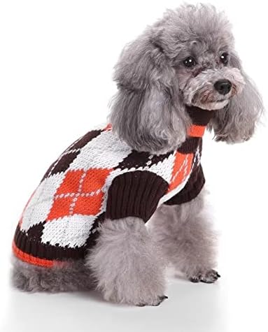 Pseći džemper rombus - topli džemper zimska odjeća štene mekani kaput ružni pseći džemper za male srednje pse odjeće za kućne