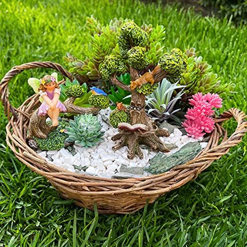 Mood Lab Fairy Garden Minijaturna vila s kipom za čitanje - figurice i pribor komplet od 2 kom