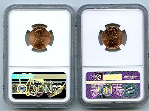 2017 P&D US Mint Union Shield 2 Coin Lincoln set naljepnice - dobit ćete oba Centa MS66 NGC
