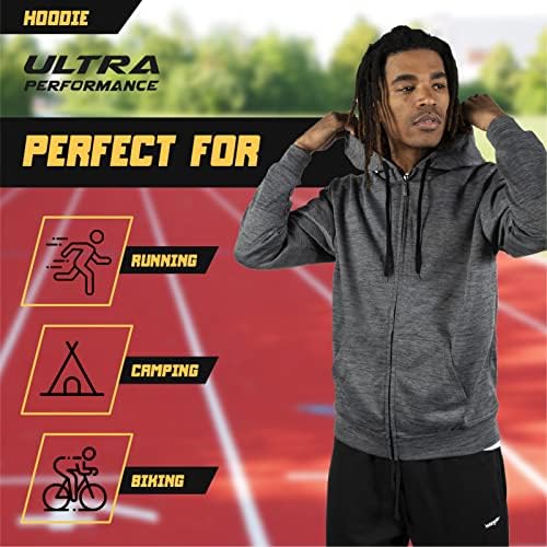 Ultra Performance 3 pakiranje muške pune zip up hoodie lagane atletske kapuljače za muškarce