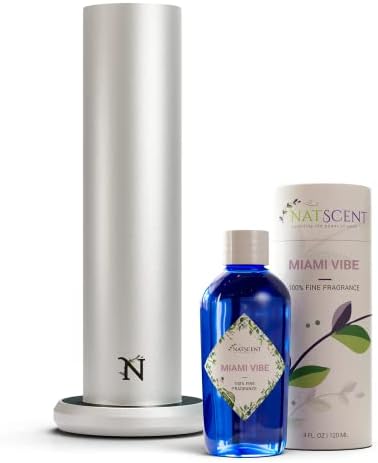 NatsCent Dynamo Difuzor s uljem Miami Vibe ulja za miris, paket pametne aromaterapije Difuzor i plug & play 4oz boca mirisnih