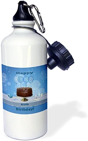 3Drose 85. rođendanska zabava s čokoladnim kolačem i plavim balonima Sportska boca vode, 21 oz, bijela