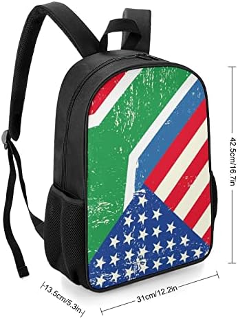Američka zastava Južne Afrike unisex ruksak lagana modna torba za rame s džepovima boca s vodom