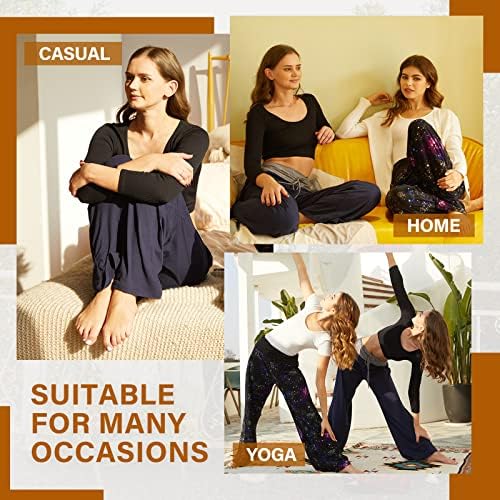 TNNZEET ženske joge hlače za noge, salon s visokim strukom meke casual hlače