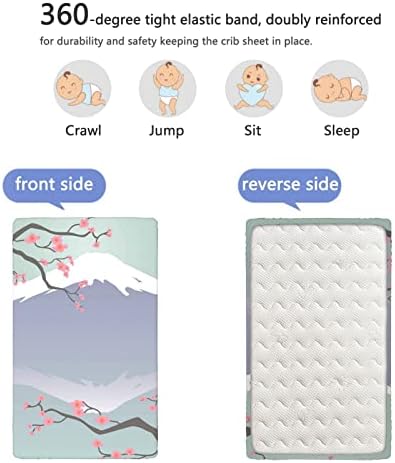 Mountain tematske plahte za mini krevetiće, prijenosni mini krevetići s limama za malu krevetiću madraca lista za dječake