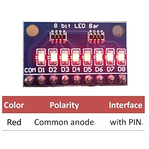 3.3V 5V 8 -bitna crvena zajednička anoda LED indikator modul DIY komplet za Arduino nano uno Raspberry pi 4 nodemcu s pin