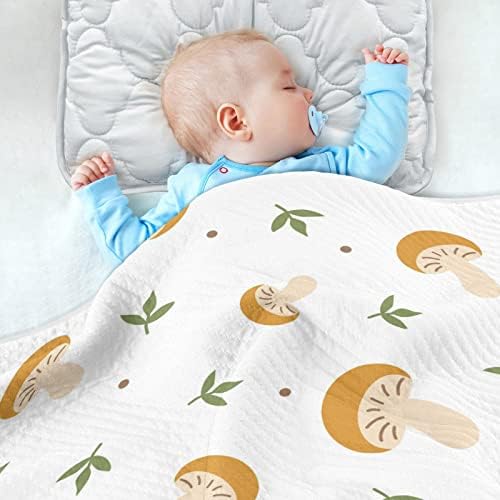 Swaddle pokrivač Slatki listovi gljive pamučna pokrivač za novorođenčad, primanje pokrivača, lagana mekana pokrivača za krevetić,