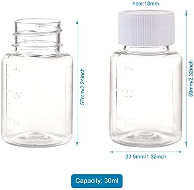 10 setova prozirnih pet plastičnih staklenki od 30 ml s navojnim čepovima, širokim ustima, bocama za višekratnu upotrebu,