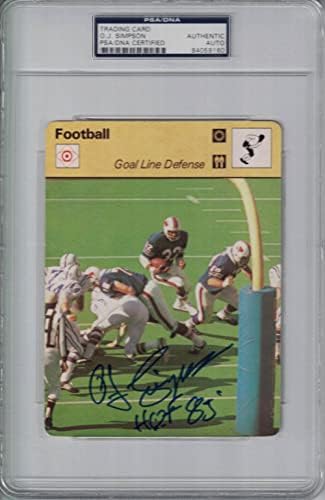 O.J. Simpson je potpisao Buffalo Bills 1978 Sportscaster Card 36-17 PSA ploča 24430 - NFL nogometne kartice s autogramom