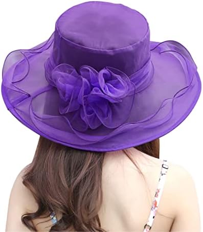 Uangkou Womens Ljetni vjenčani šešir dame Cloche čajanke Bridal Church Hat Vintage Organza Tea Party Fascinator šešir