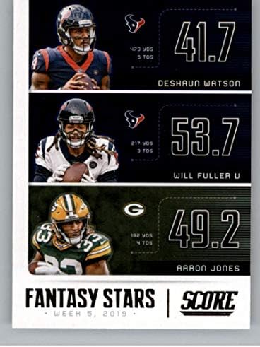 2020. SCORE Fantasy Stars 5 Aaron Jones/Deshaun Watson/Will Fuller v Green Bay Packers/Houston Texans NFL nogometna trgovačka