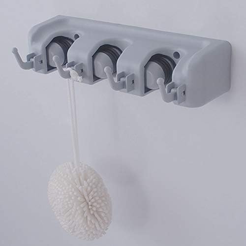 Držač za mop AQUR2020, zidni nosač vješalica od nehrđajućeg čelika s 4 kuke za kućnu kuhinju garaža u vrtu praonica kupaonica
