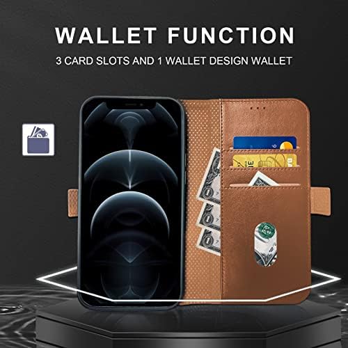 torbica-novčanik wopin za iPhone 12 Pro Max s [RFID-blokiranjem] pretincima za kartice štanda na magnetna kopča, zaštitni
