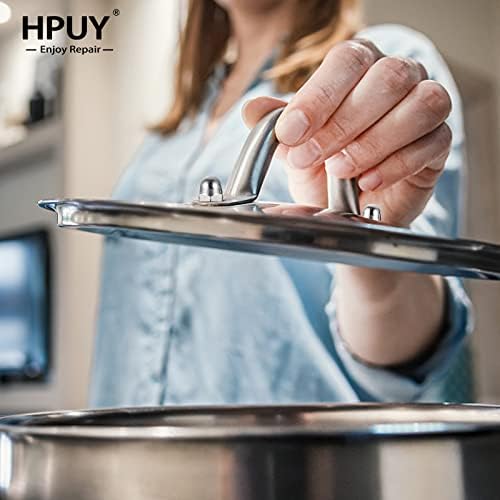 Zamjena kape od kaljenog stakla HPUY Kompatibilan s кастрюлями brzo kuhanje Ručka stakleni poklopac od nehrđajućeg čelika