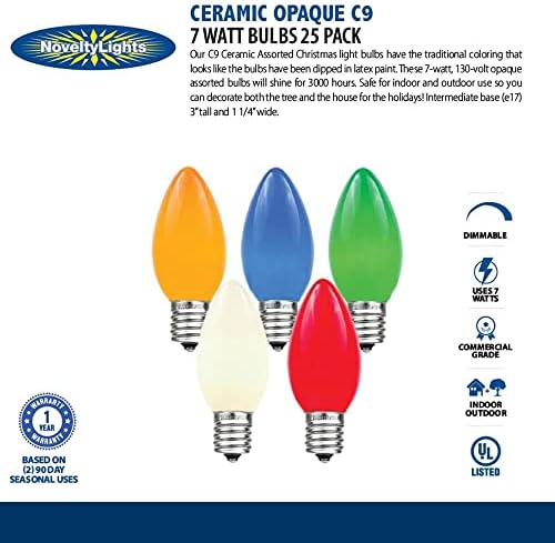 Svjetiljke od keramičkih svjetiljki od 25 pakiranja za zamjenu vanjskih božićnih svjetiljki od 99, više, srednja baza od