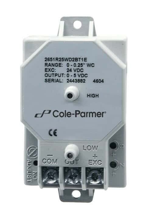 Cole-parmer vrlo-niski diferencijalni odašiljač tlaka, 0,5 WC, 0-5VDC