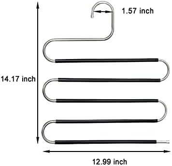 Hlače vješalice s oblikovanim vješalicama uštede 6 pakiranja crni jean hlače vješalice vješalice od nehrđajućeg čelika za
