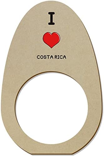 Azeeda 5 x 'volim kostariku' drvene salvete prstenove/držače