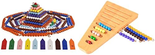 Bohs Montessori Kratke kuglice Stubište + Lanke za perle i kvadrati, Montessori Matematički manipulativni materijali - Predškolsko