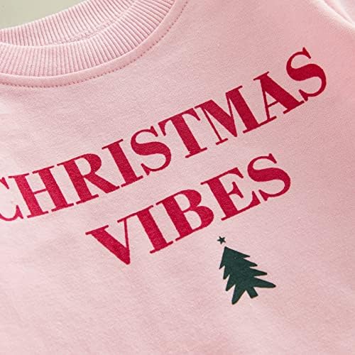 Božićna odjeća mališana djevojčica ružičasta dukserica dugih rukava pulover pulover xmas majice majice vrh zimske odjeće