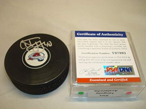 Aleks Tanguei potpisao je hokejaški pak Colorado Evelanche s autogramom od 1 do 1 do NHL pakova s autogramom