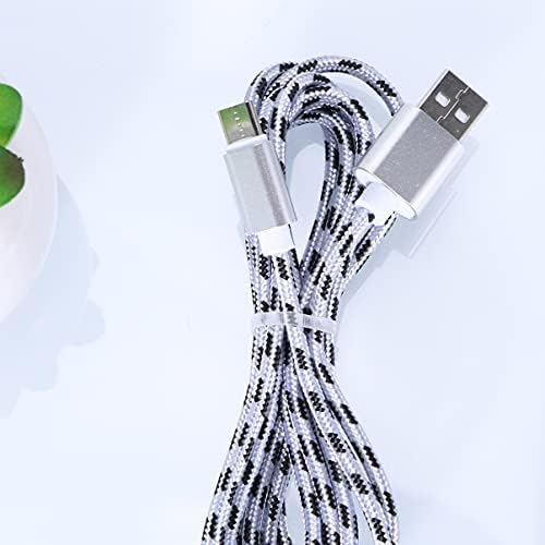 ABAODAM USB tipa Brzo punjenje kabela najlonski pleteni prijenosni kabel srebrno 2m za tablet pametni telefon mobilni telefon