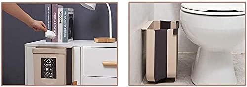 Kuhinjska kanta za smeće bucket, sklopiva viseća kanta za smeće za ormar, mali kompaktni kućni stol za smeće / smeđa