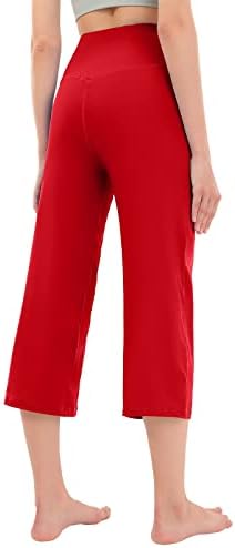 Rosemmetti Womens Capris joga hlače Bootcut plus veličina visoki struk Flare Crop Athletic Workit hlače s džepovima