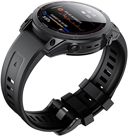 Eeomoik Službeni silikon 26 mm 22 mm za brzo otpuštanje navijača za Garmin Fenix ​​7 7x 6 6x 5x 5 3 HR Smart Watch EasyFit