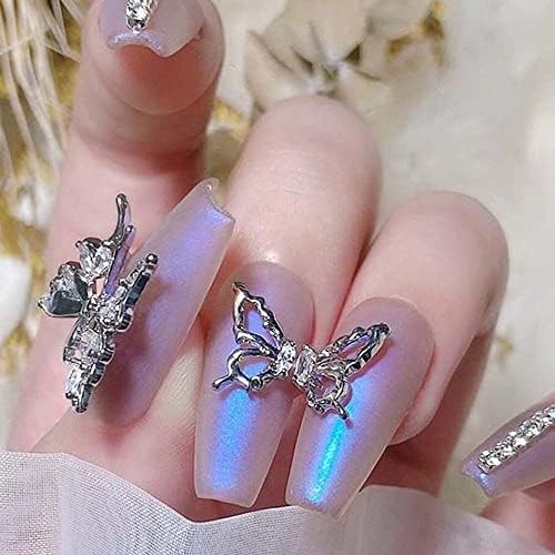 BYBYCD 1PC leptir ukrasi za nokte za nokte rhinestones manikira pribor za nokte za nokte čari noktiju art art nakit pribor