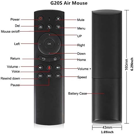 DUPAD STORE G20S GLASE UDALJENI UPOZORENJE, 2,4G bežični glasovni senzorni miš daljinski miš s IR učenjem za Nvidia Shield,