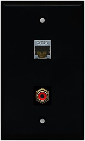 Riteav - crni 1 port rca crvena 1 port mačka 6a zidna ploča