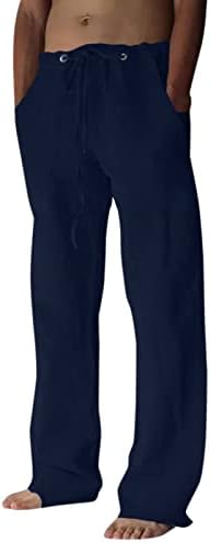 Miashui Boy 9 muški ležerni dnevni solidne hlače u džepu srednjeg struka.