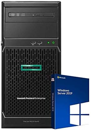 HP Proliant ML30 Gen10 Tower Server, Intel Xeon E-2124, 64GB DDR4 RAM, 8TB Storage, RAID, ILO 5, Windows 2019