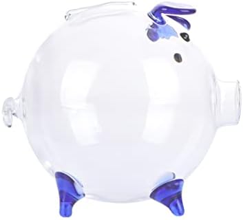 Nuobesty Glass Piggy Bank 3PCS plave djevojke u obliku kuće Nova kontejner prozirni svinjski bucmasti pokloni kovanice ukrasi