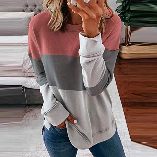 Ženska tunika pulover top 2023 moda plus size boju podudaranje dugih rukava casual majica vitka fit majica vrh