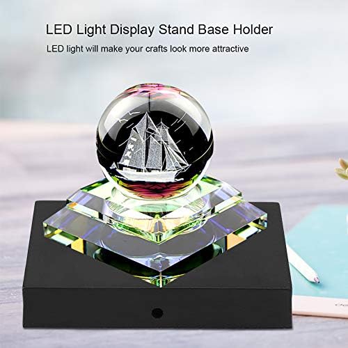 YOSOO 2 PCS Svjetlosno postolje, LED svjetlost lampica zaslon Crystal Glass Art Base držač za američki utikač
