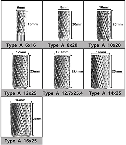 Htawi dvostruko izrezane rotacijske datoteke za promjer metala 12-25,4 mm 6 mm Shank, volfram Carbide Burr Bit Rotary Burrs