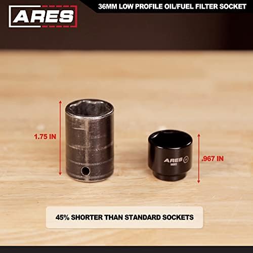 ARES 14008 - 36 mm utičnica za filtriranje goriva s niskim profilom - Dizajn niskog profila za jednostavan pristup - kromirani