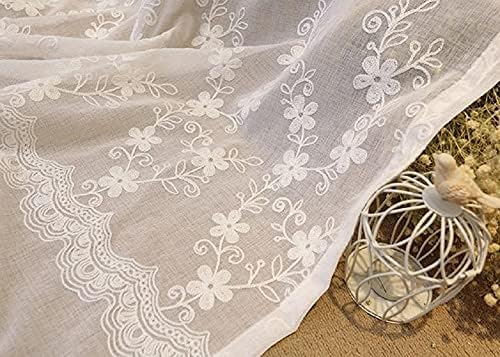 Posteljina čiste zavjese kuća ukras Tulle izvrsna cvjetna vezena prirodnog ruralnog stila voile šipke džepne draperije za