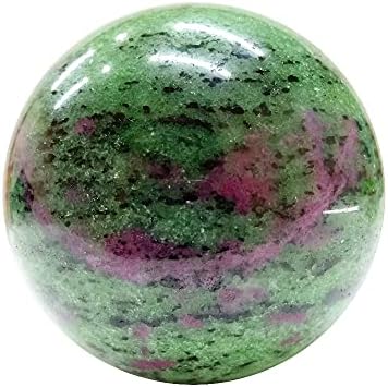 Prirodni rubin zoisite kuglica epidot kvarc kristalne sfere crveno zeleno blago minerali reiki reiki energija zacjeljivanje
