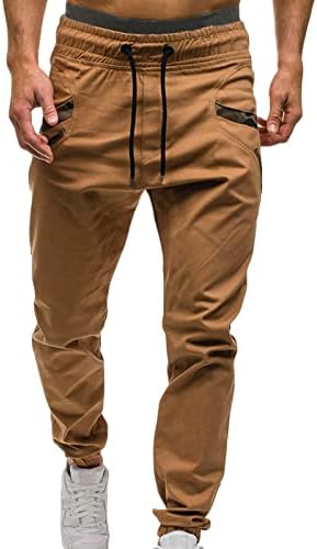 Badhub muške casual teretne hlače joggers sportske hlače duge džepove solidne kamuflažne elastične hlače za izvlačenje sa
