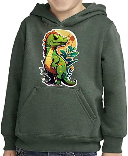 Crtani dinosaur mališani pulover hoodie - trendi spužva s spužvama hoodie - ilustracija hoodie za djecu