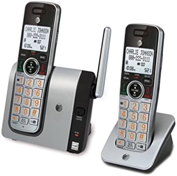 AT&T CL81214 DECT 6.0 Proširivi bežični telefon s ID -om pozivatelja i velikim gumbima, srebrno/crno s dvije slušalice
