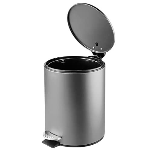 Metalna okrugla stepenasta kanta za smeće od 1,3 galona / 5 litara, kanta za smeće s poklopcem za kupaonicu, toaletnu sobu,