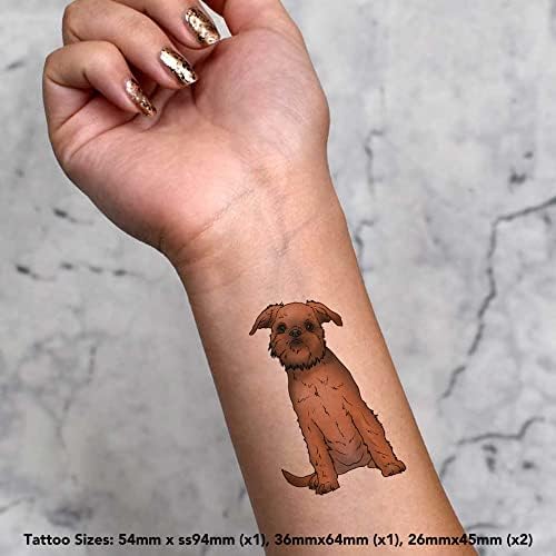 Azeeda 4 x 'Bruxelles Griffon' Privremene tetovaže