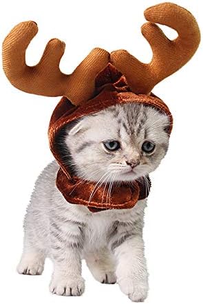 Božićna mačka jezgara kostim rog šešir šešir za glavu za mačka kostim za mačke i malog psa pedomus
